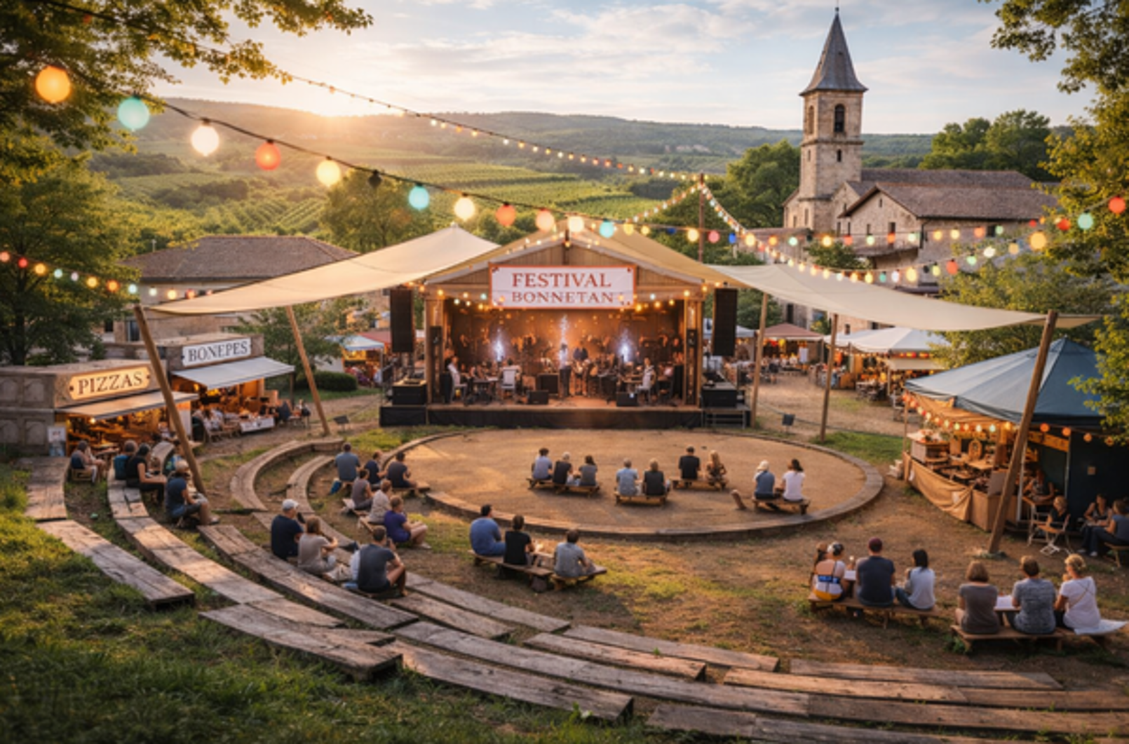 Place de village et coeur de Bonnetan